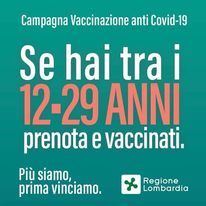 Campagna vaccinale Covid 19: prenotazione per la fascia d'età 12-29 anni